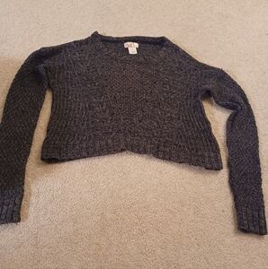 S.O. Grey Cropped Sweater (Y2K)